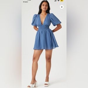 Plunging Clip-Dot Mini Dress Forever 21